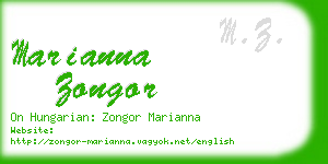 marianna zongor business card